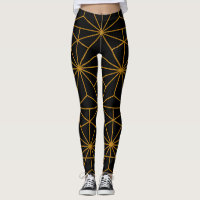 Svart och guld art deco geometric mönster