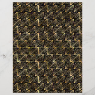Svart och Guld Art Deco-skrapbok Papprare Lakan