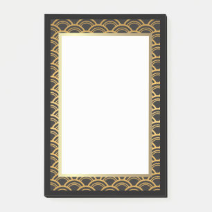 Svart och guld- art décogräns post-it block