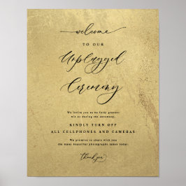 Svart och guld Avstängd Ceremoni Bröllopsskylt Poster