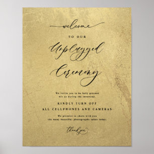 Svart och guld Avstängd Ceremoni Bröllopsskylt Poster