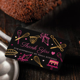Svart och Guld, Baking & Cooking Utensil Tack Visitkort