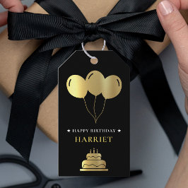 Svart och Guld-ballongen Presentetikett