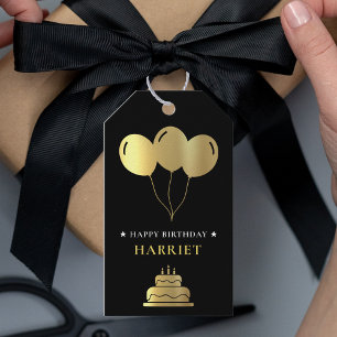 Svart och Guld-ballongen Presentetikett