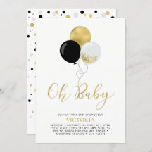 Svart och Guld-ballonger | Oh Pojke Baby Shower