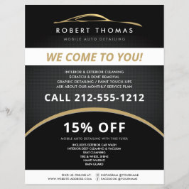 Svart och Guld Bilpolering, Biltvätt Flyer