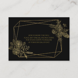 Svart och guld blommig tilläggskort