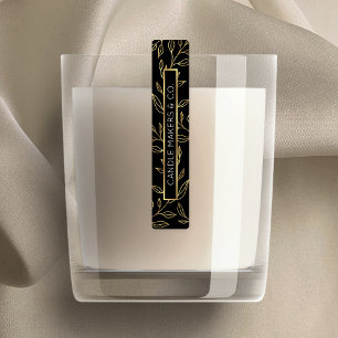 Svart och Guld Blommigt Thin Box Seal Product Labe Klistermärke