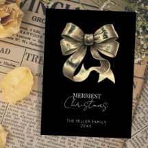 Svart och Guld Bow - minimalistisk jul