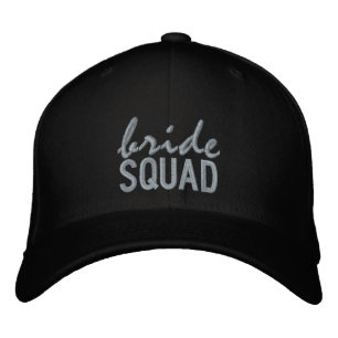 Svart och Guld Bride Squad Broderad Keps