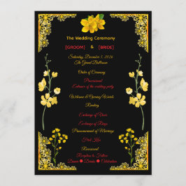 Svart och Guld Bröllopsprogram Program