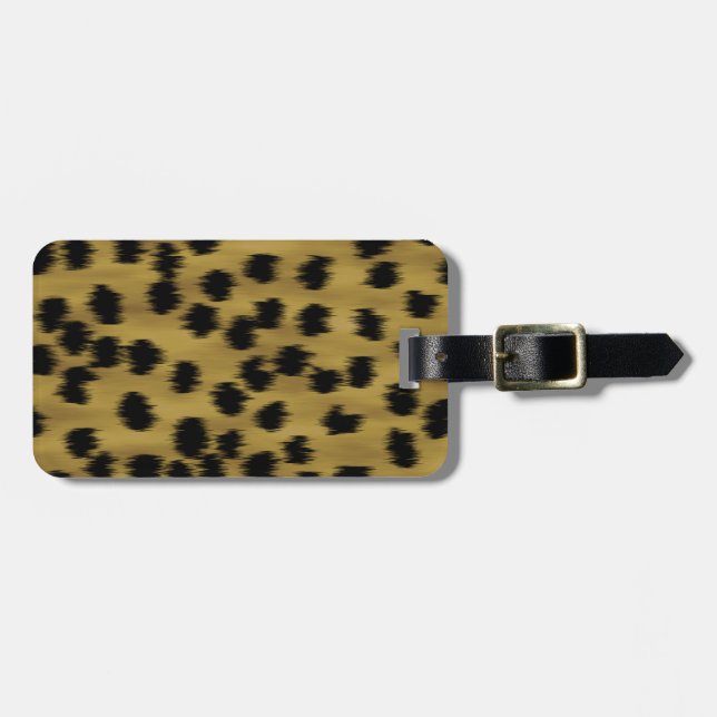 Svart och guld- brun Cheetahtryckmodell Bagagebricka (Horisontell Framsida)