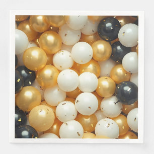 Svart och Guld-bubblor Pappersservett