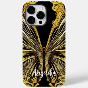 Svart och Guld Butterfly Personlig Namn