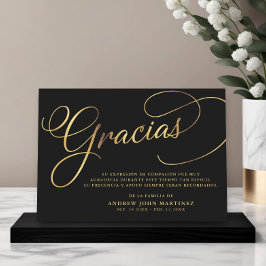 Svart och Guld-calligrafi Tack Kort