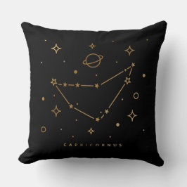 Svart och Guld Capricorn Constellation Pillow Kudde