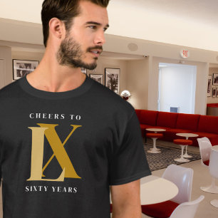 Svart och Guld Cheers Birthday T Shirt
