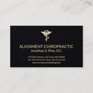 Svart och Guld Chiropraktic Emblem Chiropractor Visitkort