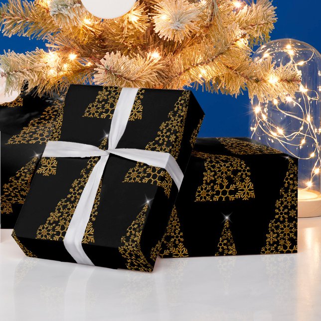 Svart och Guld Contemporary jul Presentpapper (Skapare uppladdad)
