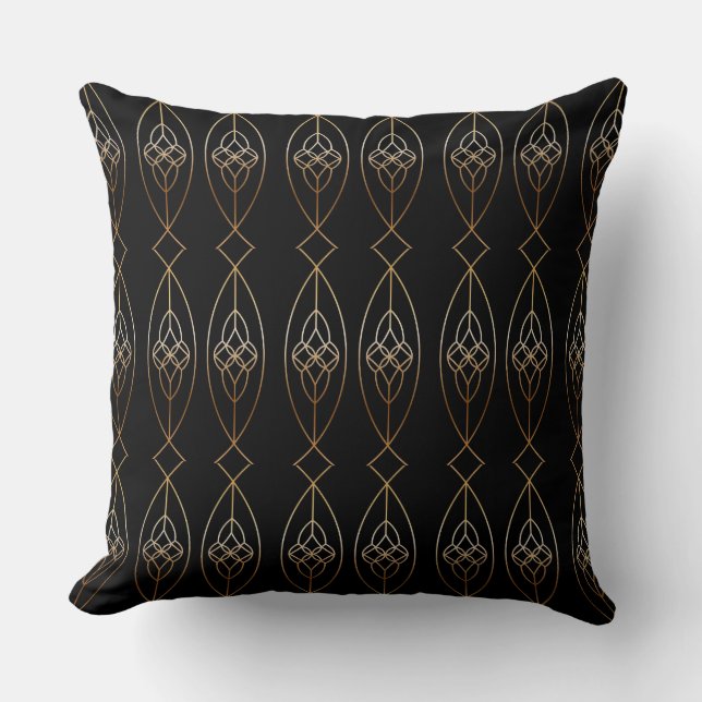 Svart och Guld Deco Kudde (Framsida)