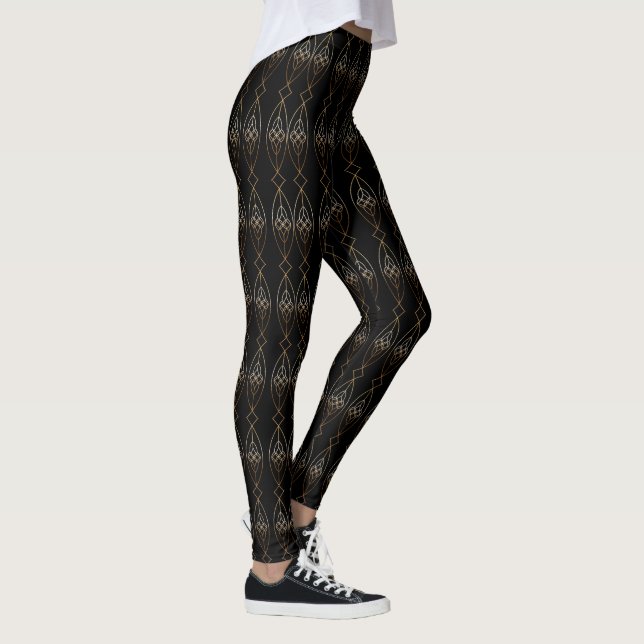 Svart och Guld Deco Leggings (Höger)