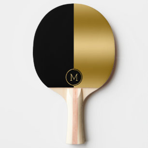 Svart och guld delad skärm-geometrisk design pingisracket
