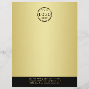 Svart och guld design, Logo eller foto i guldcirke Brevhuvud
