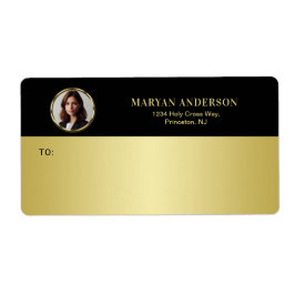 Svart och guld design, Logo eller foto i guldcirke Fraktsedel