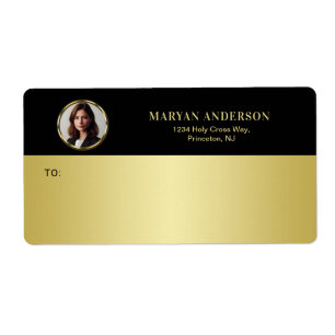 Svart och guld design, Logo eller Foto i guldcirke Fraktsedel