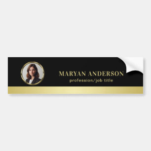 Svart och guld design, Logo eller foto i guldkrets Bildekal