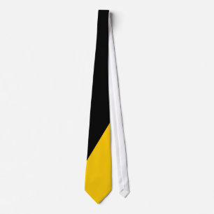 Svart och Guld diagonalt kantat däck Slips