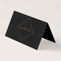 Svart och Guld Diamant Photo Save Date Card