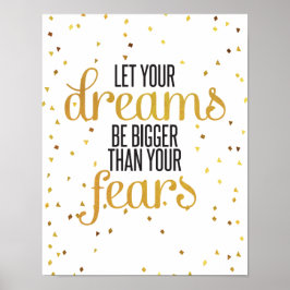 Svart och Guld-drömmarinspirationsoffert Poster