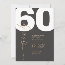 Svart och guld Elegant 60-årsdag