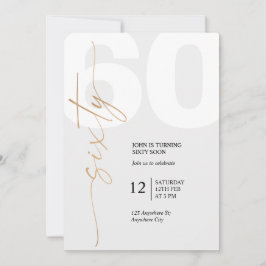 Svart och guld Elegant 60-årsdag Inbjudningar