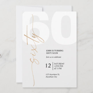 Svart och guld Elegant 60-årsdag Inbjudningar