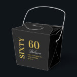 Svart och Guld-Elegant 60:e Födelsedagsfesten Presentaskar<br><div class="desc">Svarta och Guld Elegant 60-Födelsedagsfestens favoritrutor</div>