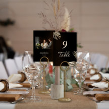Svart och Guld Elegant Enkel foto Bröllop