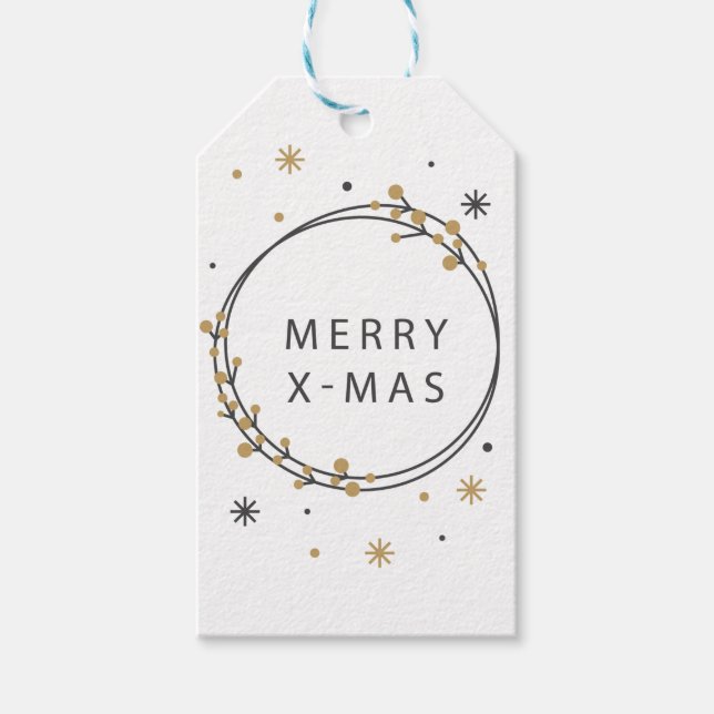 Svart och guld elegant jul presentetikett (Framsidan)