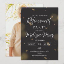 Svart och guld Elegant pensionsfestfoto