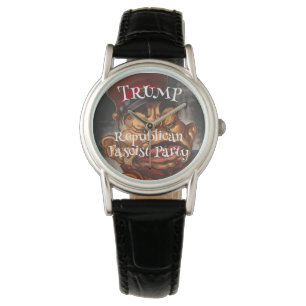 Svart och Guld Enkel Elegant Modern Trump Vita hus Armbandsur