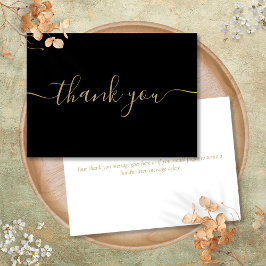 Svart och guld Enkel modern elegant skrivstil Tack Kort