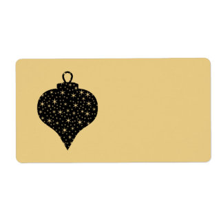 Svart och Guld Färg julbabeldesign. Fraktsedel
