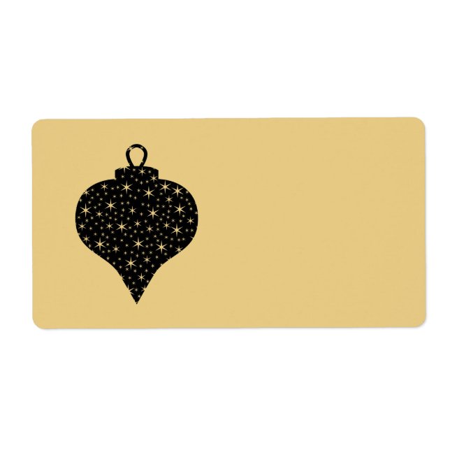 Svart och Guld Färg julbabeldesign. Fraktsedel (Framsidan)