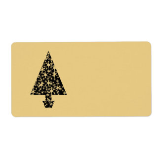 Svart och guld- färgjulgrandesign fraktsedel