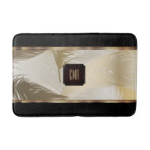 Svart och Guld Feather Mönster med Monogram