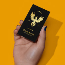 Svart Och Guld Fenix Tatoveringsartist Affärskort