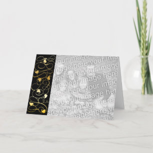 Svart och guld- Filigree fotojulkort Helgkort