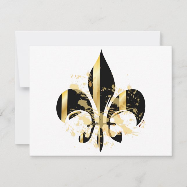 Svart och guld Fleur de Lis (Framsida)