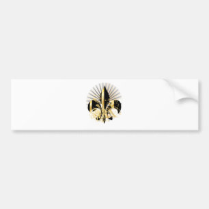Svart och guld Fleur de Lis Bildekal